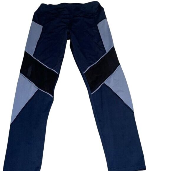 Womens Color Block Active Leggings 1X Polyester Spandex - Picture 1 of 8